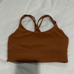 Women's Brown Sports Bra golden tan brown copper color